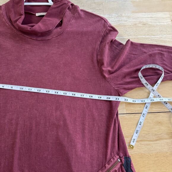 Chalet et Ceci Tunic Dress Cowl Neck Zip Abstract Long Sleeve Flawed Medium - Picture 7 of 11